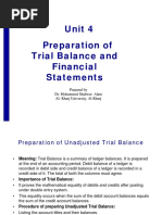 Unit 4 Preparation of Trial Balance and PDF