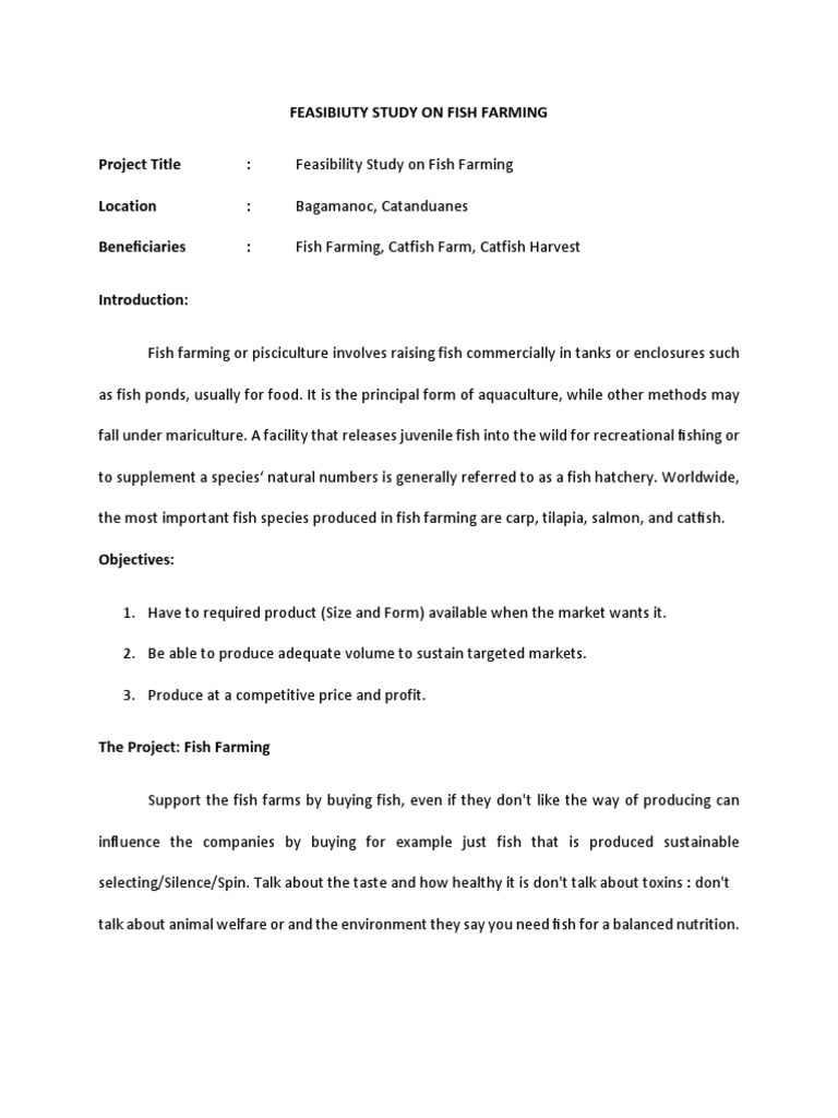 Local Guide to Fish Farming Feasibility | PDF | Aquaculture | Food Industry