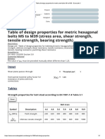 Table of Design Properties For Metric Steel Bolts M5 To M39 - Eurocode 3
