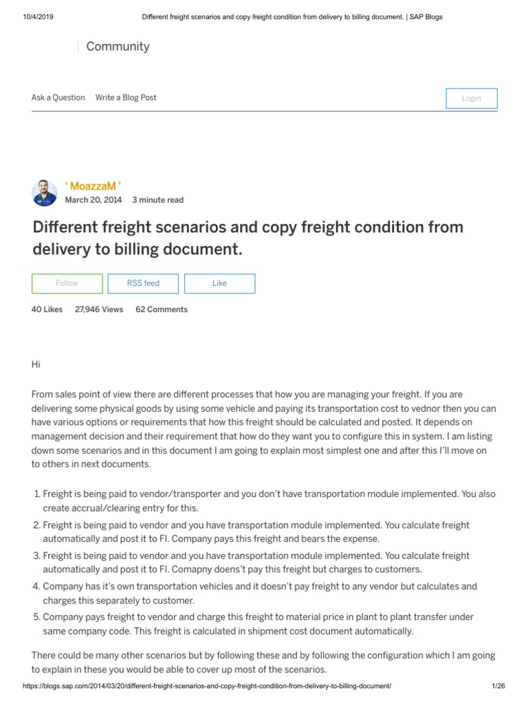 What Is Freight Condition In Sap