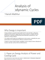 Exergy Analysis of Thermodynamic Cycles