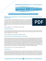 Gist of Important RBI Circulars