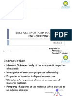Module-1 ME 210 Metallurgy and Materials Engineering
