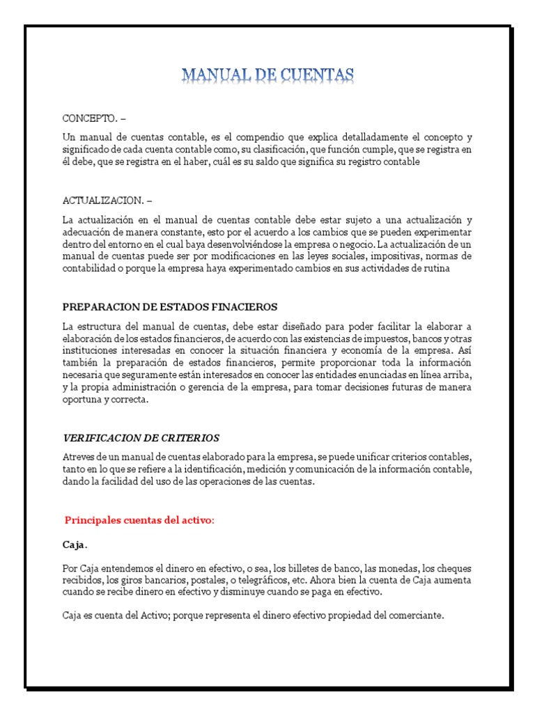 Manual de Cuentas | PDF | Hipoteca Comercial | Finanzas y dinero