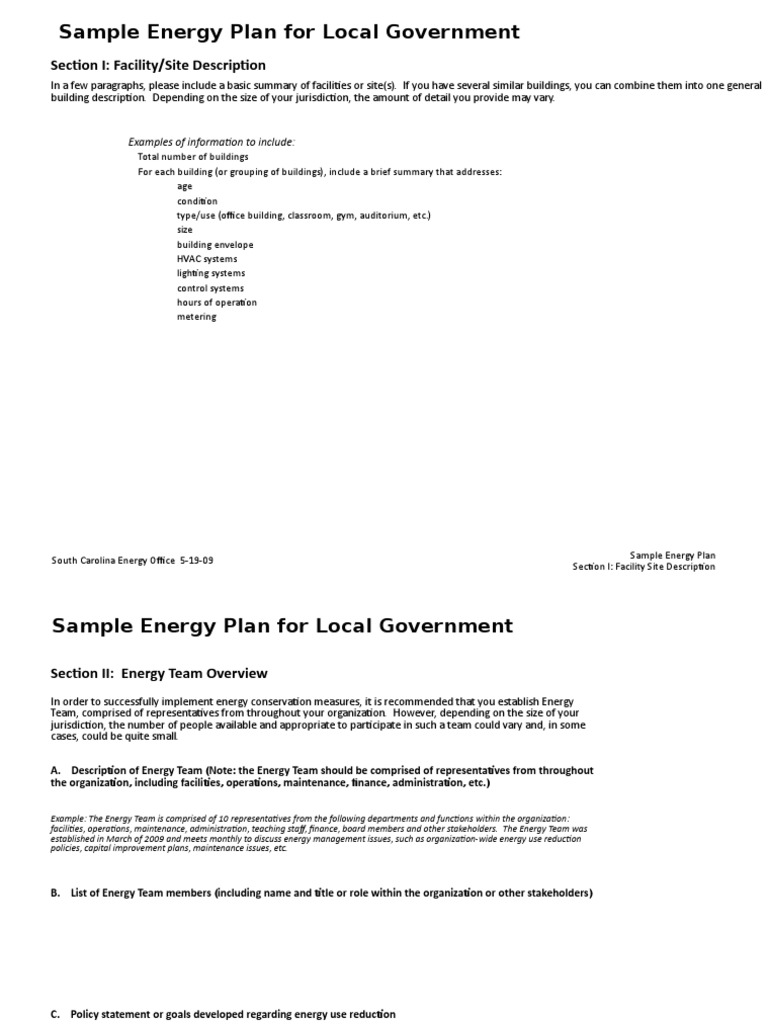 SampleEnergyConservationPlan LocalGovt | PDF | Energy Management ...