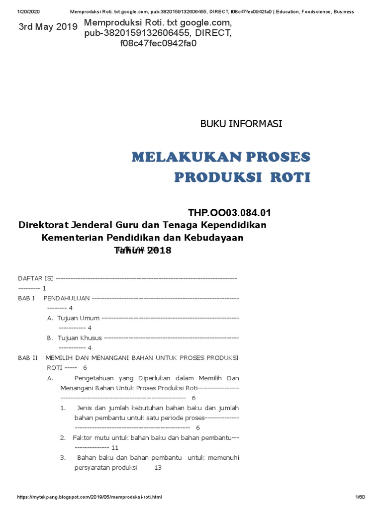 Proses Produksi Roti Secara Efisien | PDF