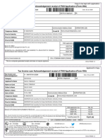 Tax receipt for PAN application