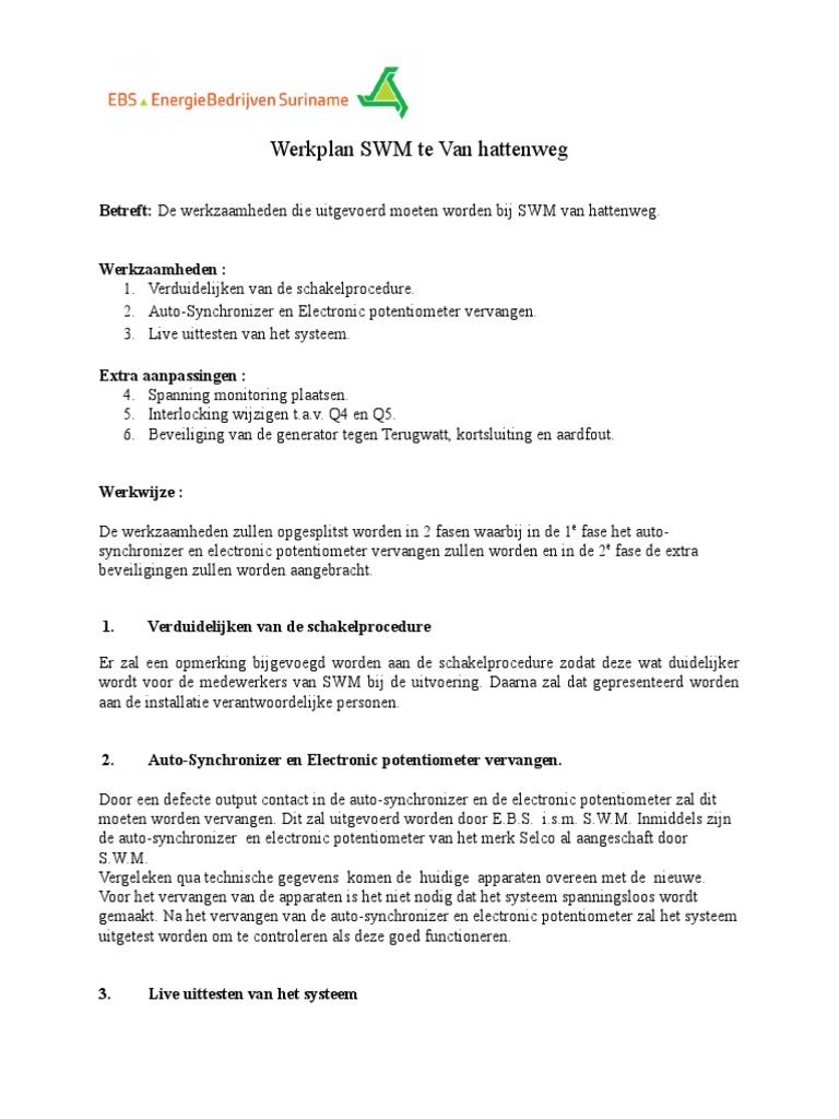 Werkplan SWM | PDF