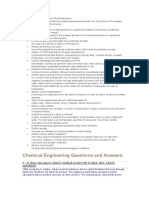 Chemical Engineering Questions and Answers