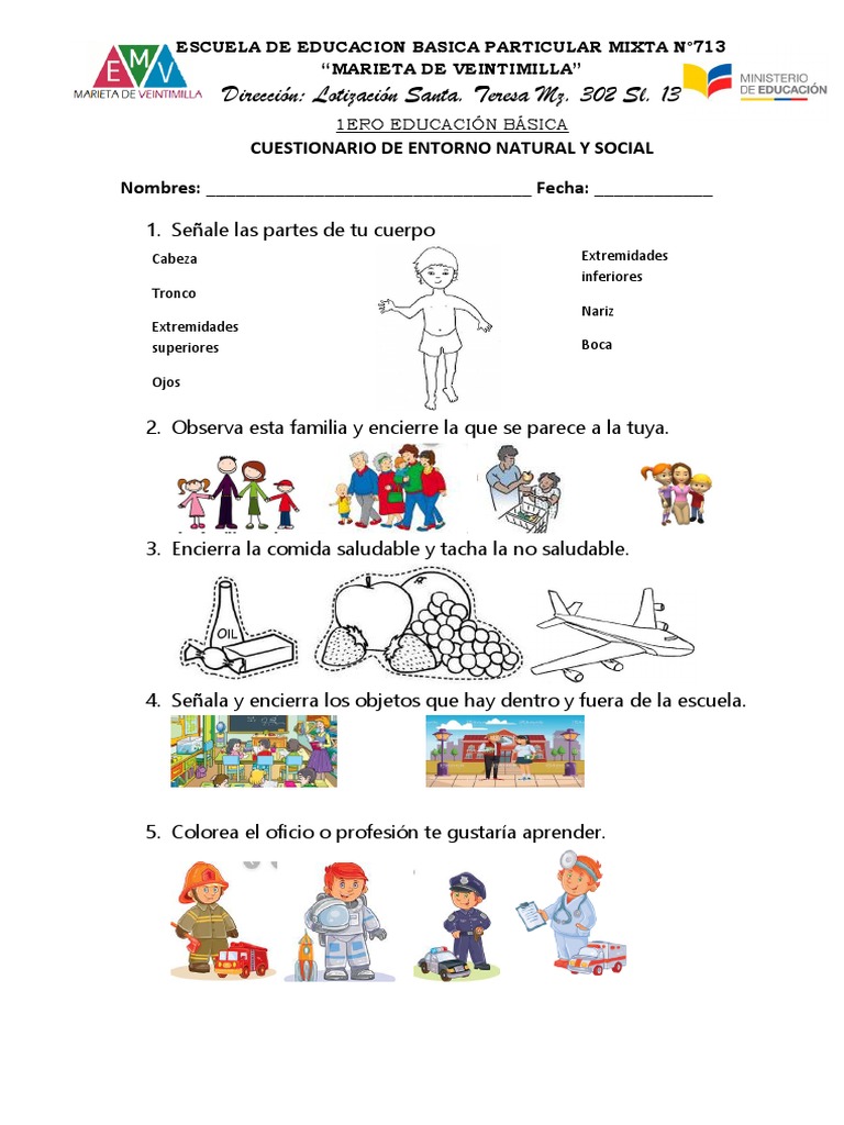 Cuestionario de Entorno Natural y Social | PDF