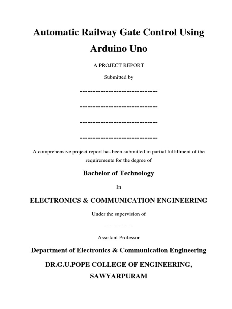 Automatic Railway Gate Control Using Arduino Uno11 PDF Electrical