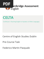 CELTA 2019 Pre-Course Task