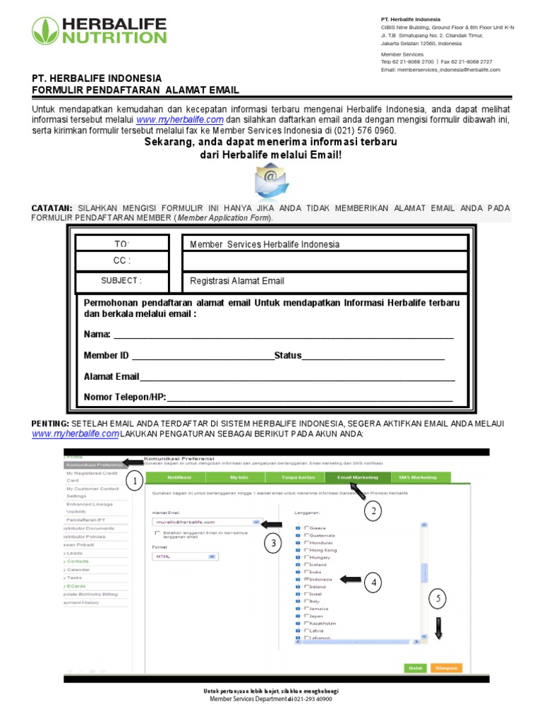 Form Pendaftaran Email