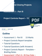 PPMP20010 Assessment 1 Part B (Project Controls Report) - Briefing Slides