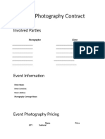 Event Photography - Contract Template