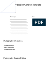 Photography Session - Contract Template