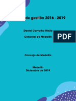 Concejal Daniel Carvalho Informe de Gestión  2016-2019