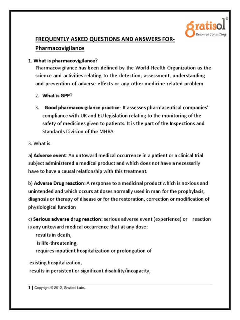 Interview Questions-PV | Download Free PDF | Pharmacovigilance ...