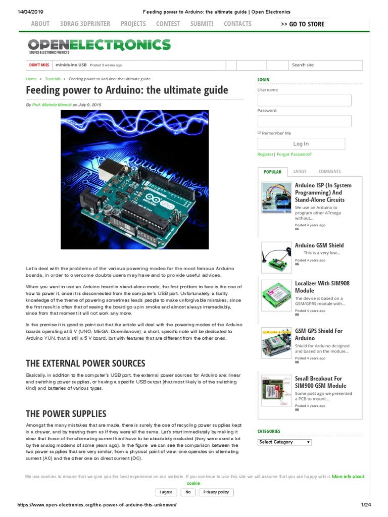 Feeding Power To Arduino - The Ultimate Guide | PDF | Power Supply ...