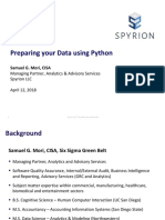 Spyrion - Analytics - Preparing Your Data Using Python - Samuel Mori