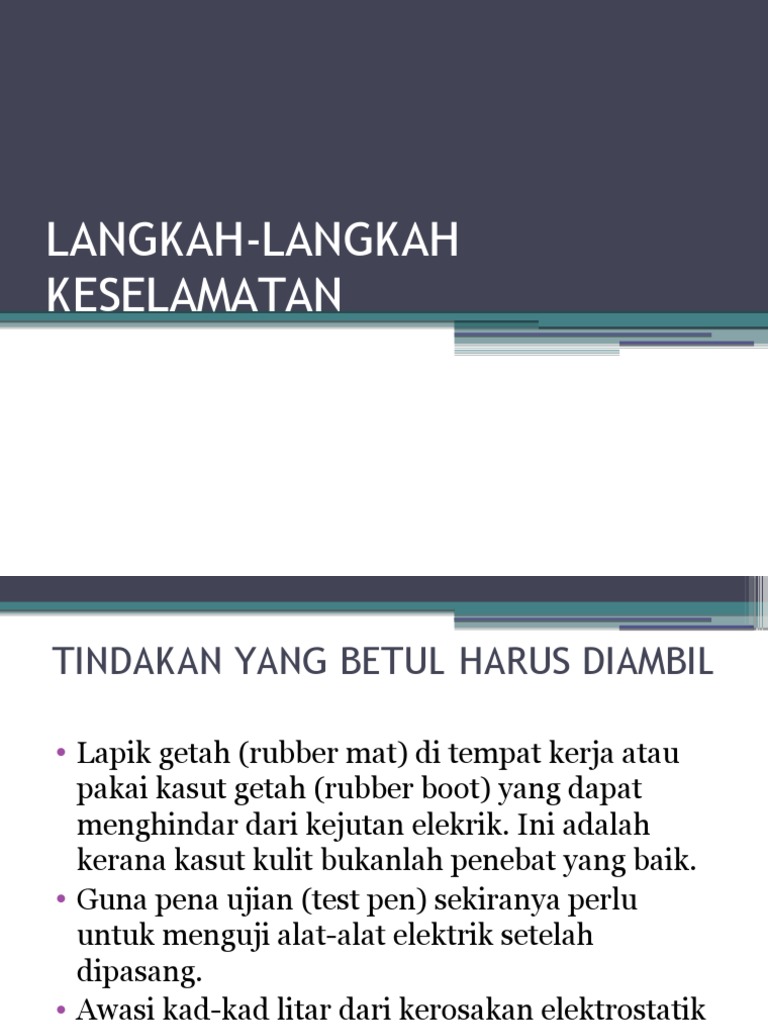 LANGKAH LANGKAH KESELAMATAN LANGKAH LANGKAH KESELAMATAN