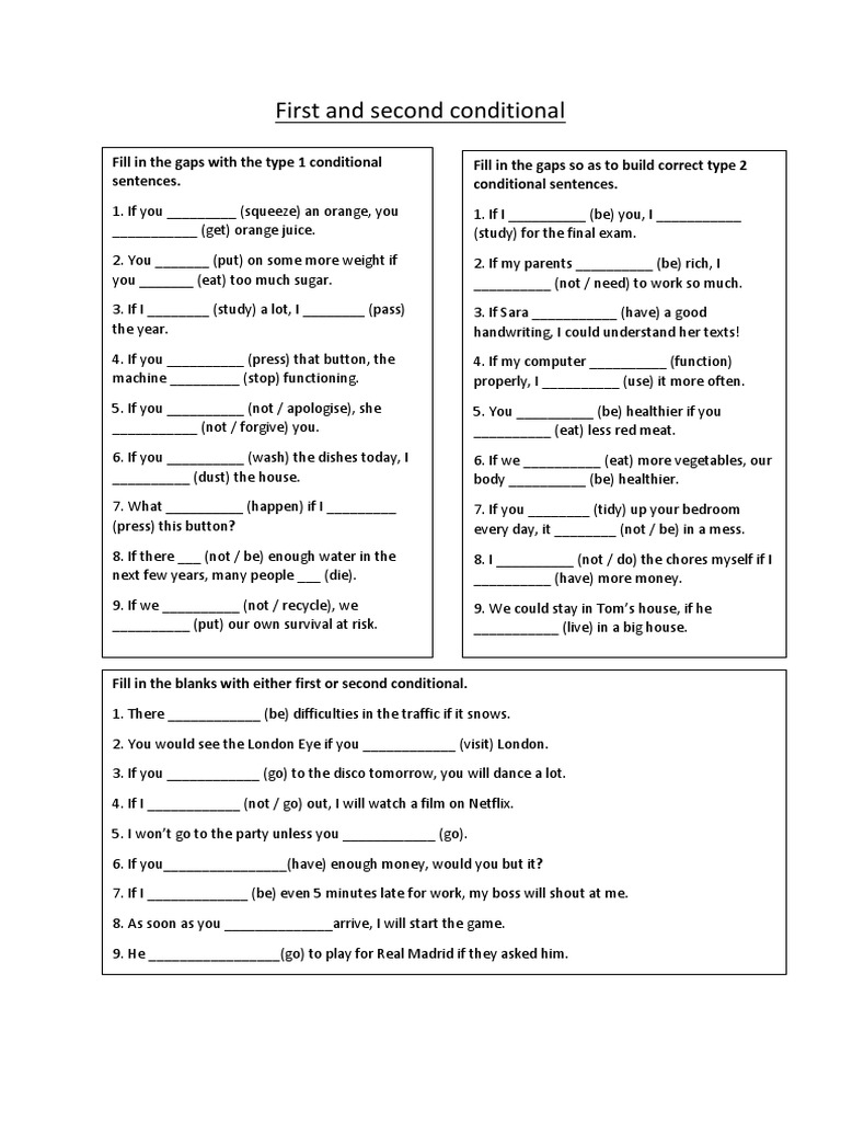 First and Second Conditional | PDF | Nature