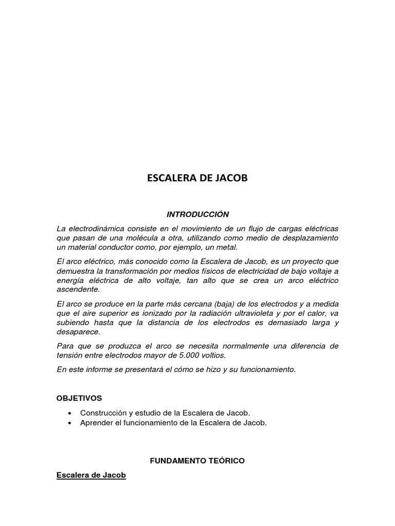 Escalera de Jacob PDF Carga eléctrica Electricidad