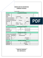 FORMULARIO DE INSCRIPCION- TECNICAS