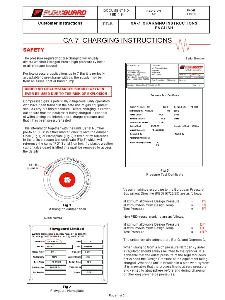 Flowguard Charging and Safety Manual | PDF | Valve | Gases