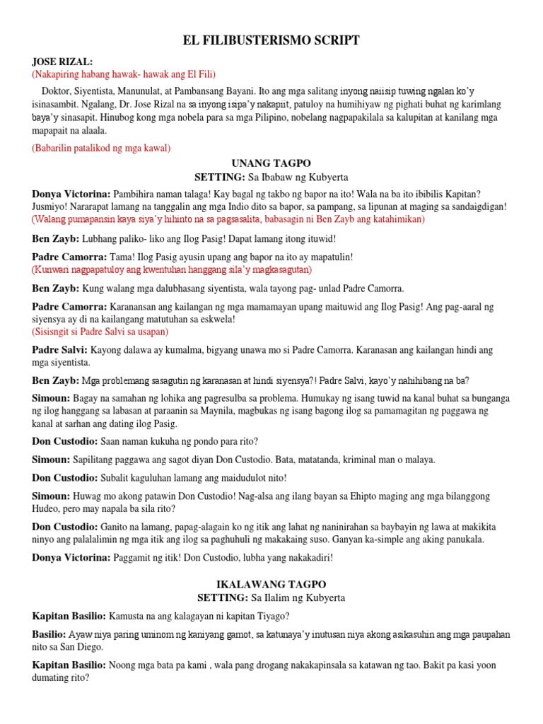 El Filibusterismo Script | PDF