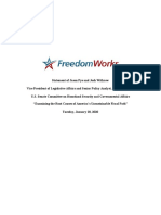 FreedomWorks Statement on Federal Spending to HSGAC
