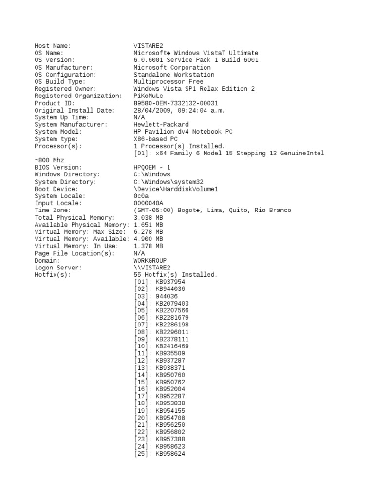 Systeminfo PDF Network Interface Controller Microsoft Windows