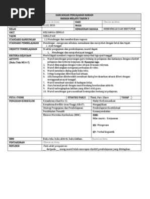 Contoh Rph Tahun 3 2020 Pdf