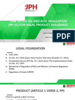 Law 33 (UU 33) and Gov. Regulation (PP 31) For Halal Product Assurance PDF