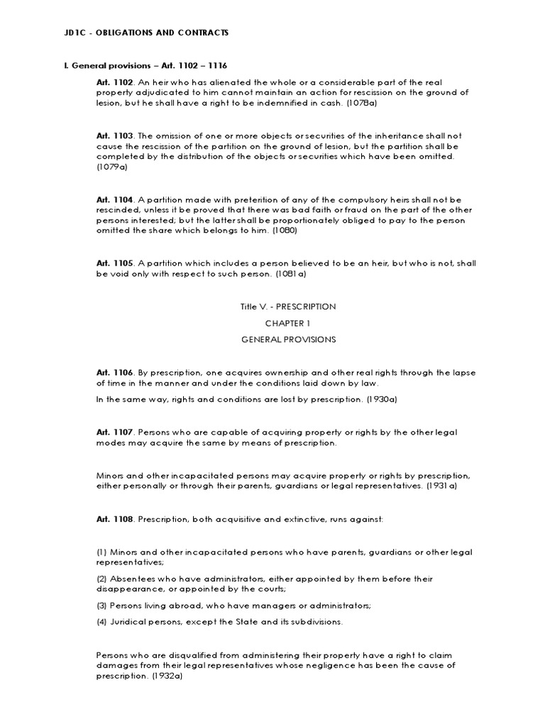 ObliCon Week1 Download Free PDF Adverse Possession Statute Of