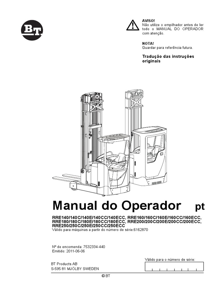 440 - RRE140 250 Operador | PDF | Freio | Tempo