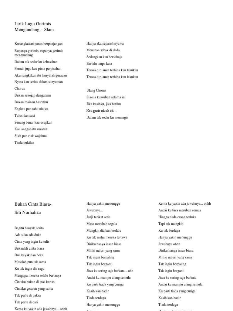 Chord Lagu Gerimis Mengundang