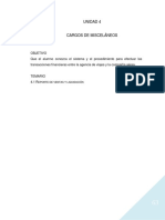 Cargos de Misceláneos Entre Las Agencias de Viajes y La Compañía Aérea.