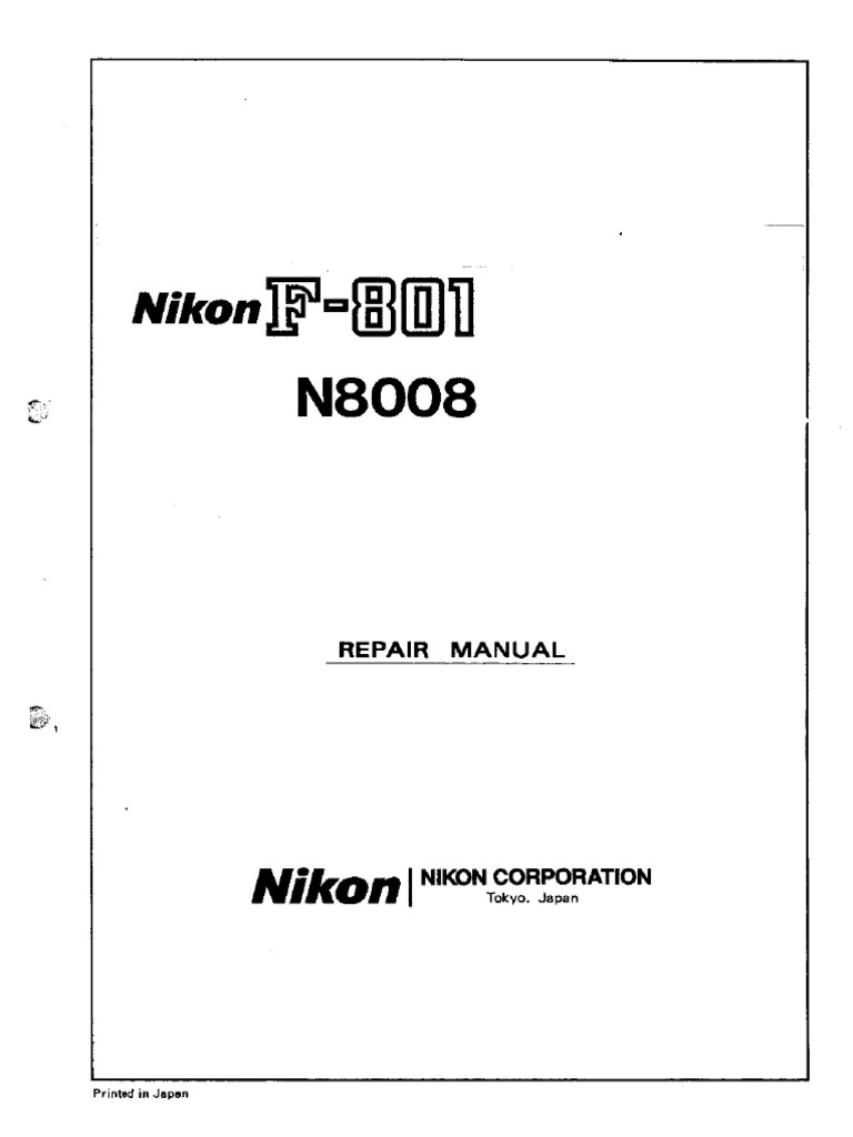 Nikon F801 Repair Manual PDF | PDF
