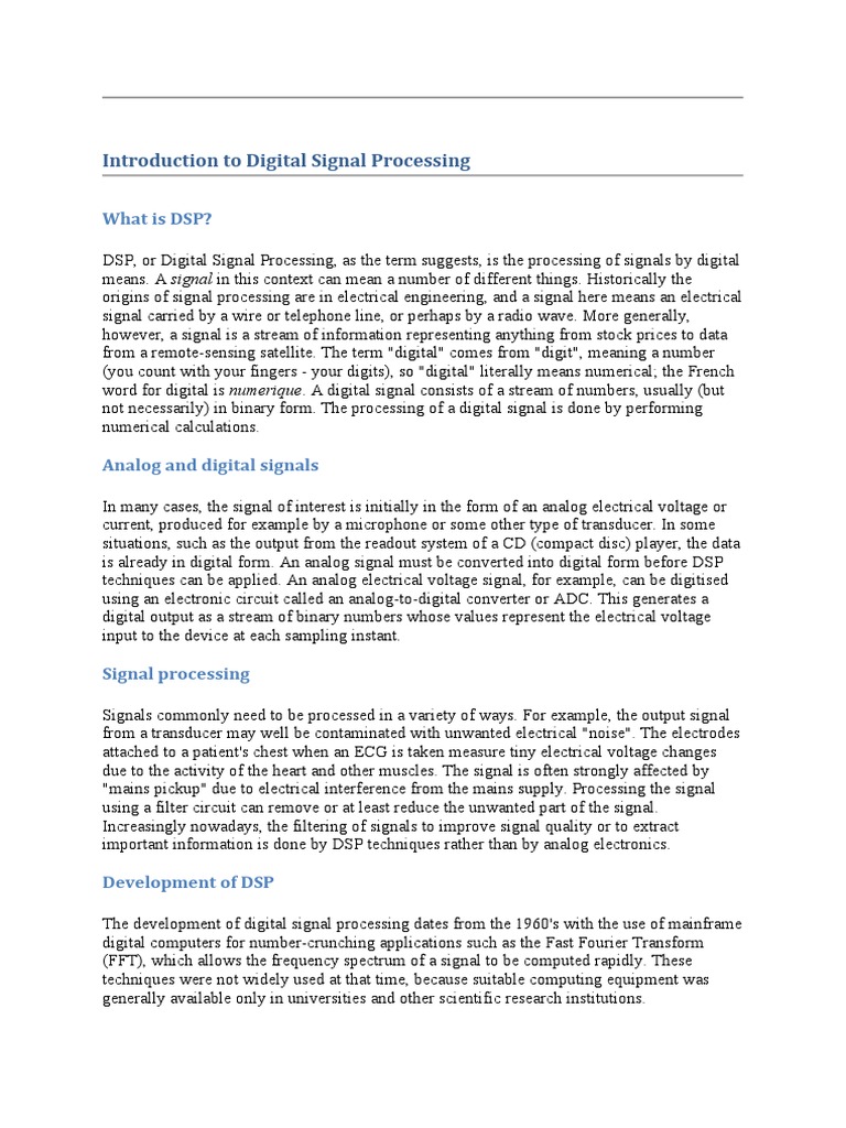 Digital Signal Processing Tutorials Circuit Diagram