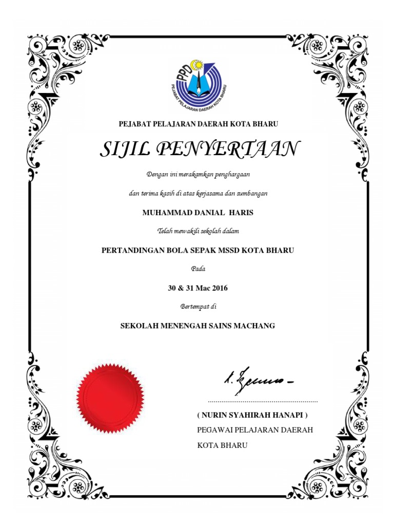 Template Sijil Penyertaan Docx