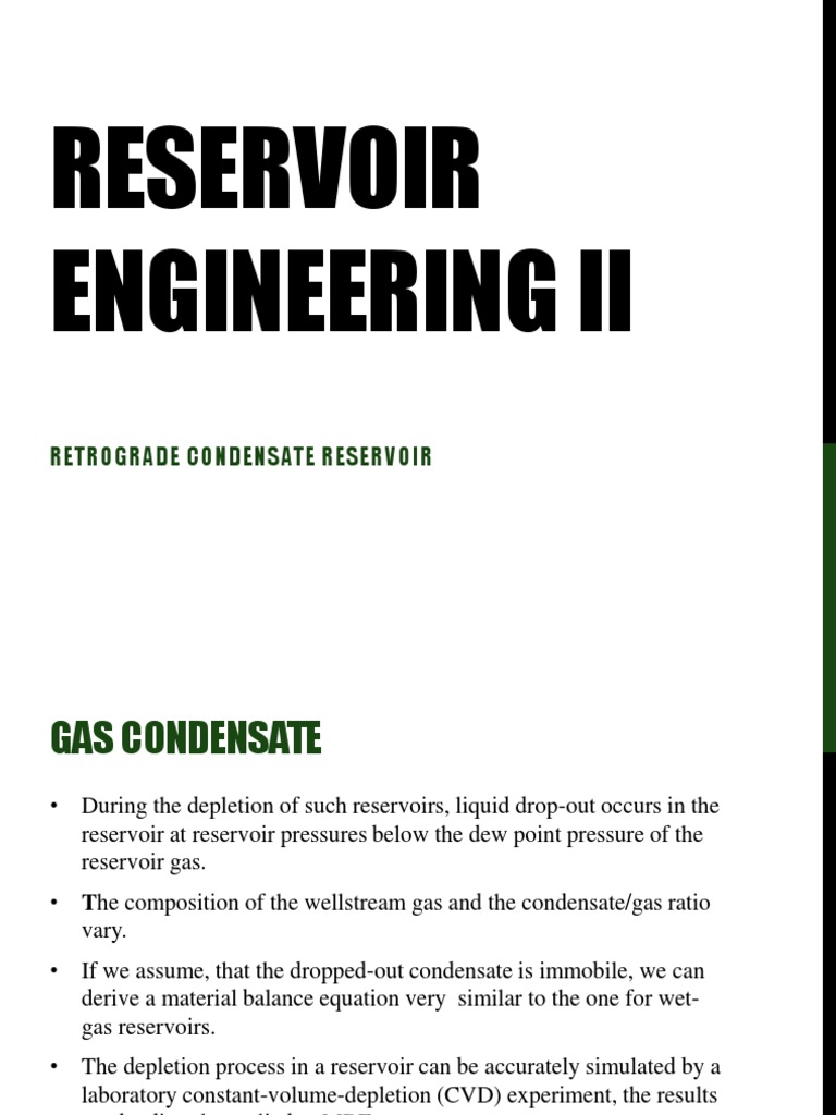 Retrograde Condensate Reservoir PDF Petroleum Reservoir Gases