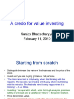 A Credo For Value Investing