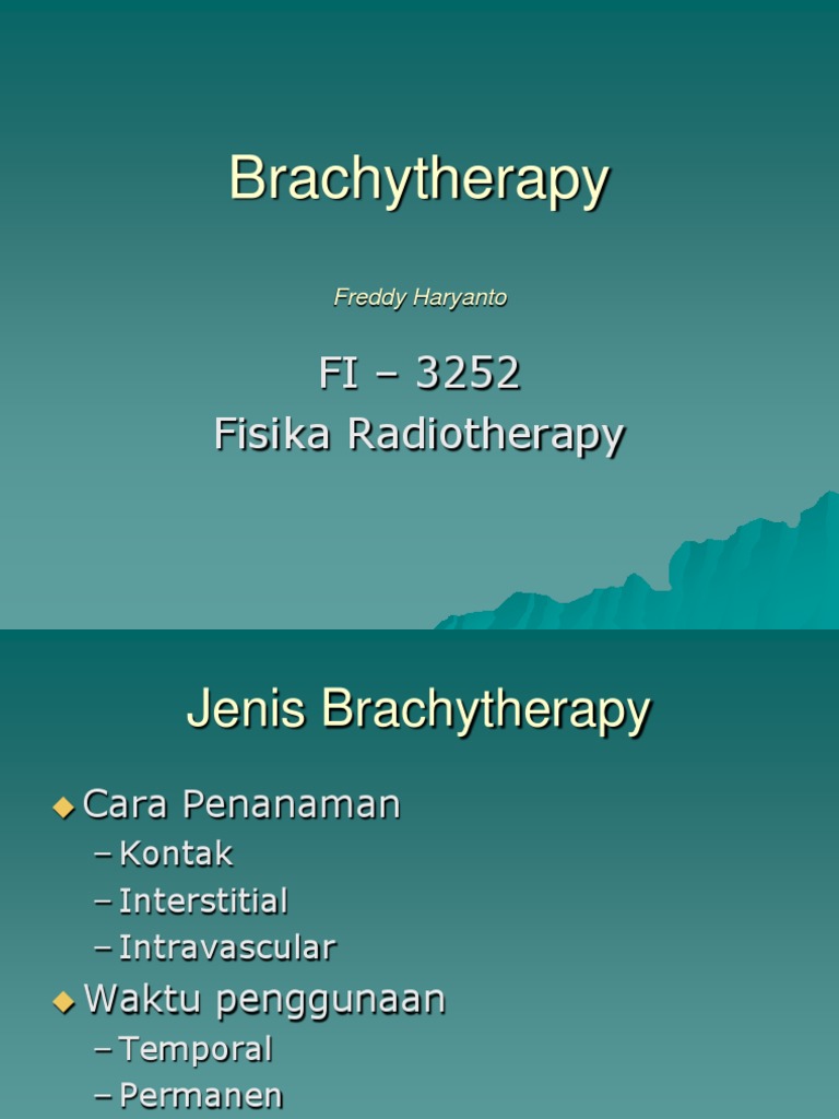 Brachytherapy | PDF