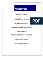 Tarea 10 de Matematica Superior