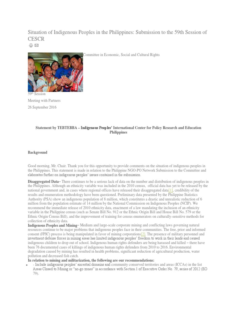 Indigenous Peoples in The Philippines 4 | PDF | Rights | Government ...