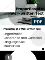 Properties of A Well Written Text