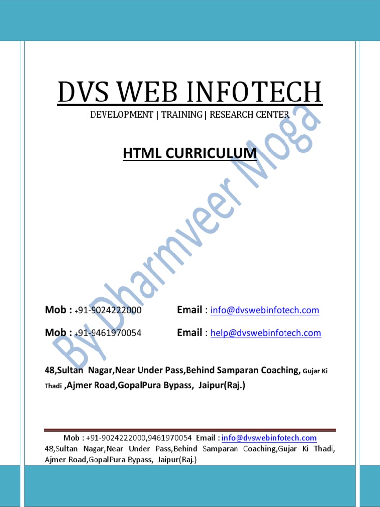 HTML Curriculum Overview and Tags Guide | PDF | Html Element ...
