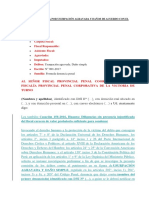 Modelo de Denuncia Por Usurpación Agravada y Daños de Acuerdo Con El NCPP