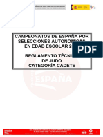 Reglamento Técnico Judo Cadete 2020